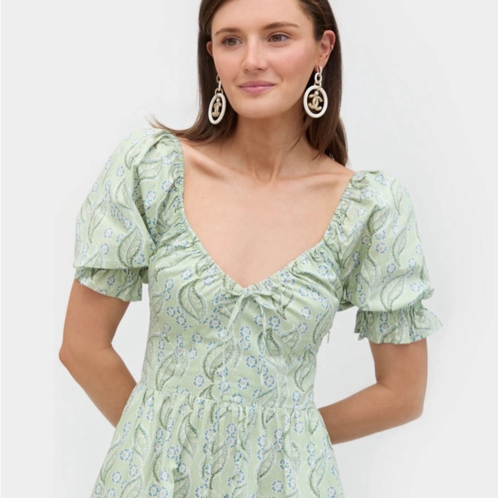 Hill House The Ophelia Dress - F. Steiner & Co Archive Eucalyptus Print - Picture 2 of 6